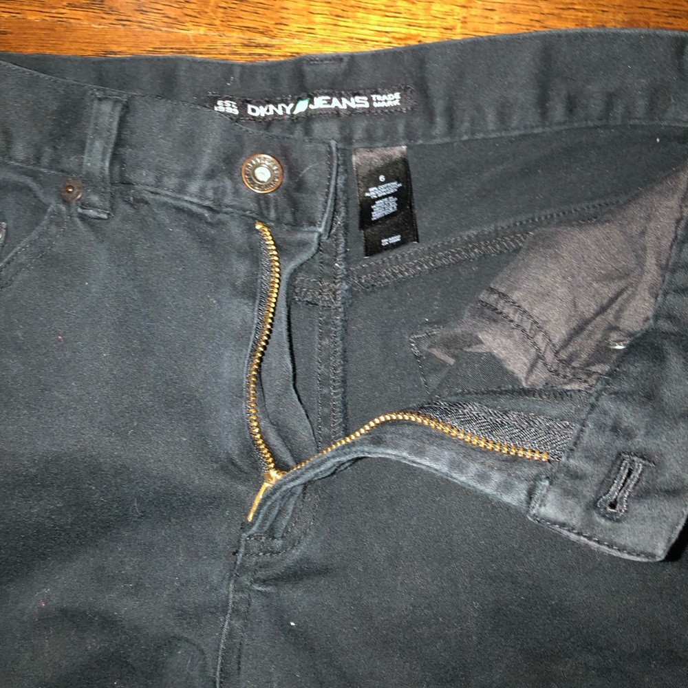 DKNY Men’s Skinny Jeans in Black with Gold Hardware